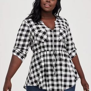Torrid Stretch Challis Babydoll Shirt